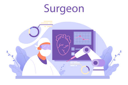 Surgeon concept. Doctor performing medical operations. Professional medicalのイラスト素材