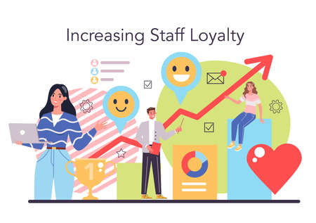 Employee loyalty concept. Corporate culture and relations.のイラスト素材