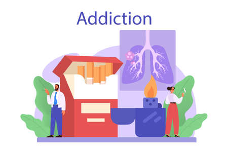 Addiction concept. Idea of medical treatment for addicted people.のイラスト素材