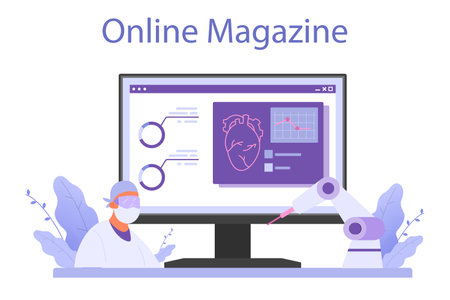 Surgeon online service or platform. Doctor performing medical operationsのイラスト素材