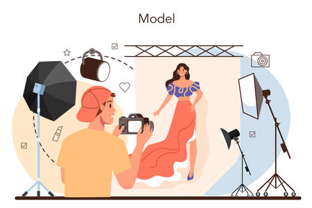 Fashion model concept. Man and woman represent new clothesのイラスト素材