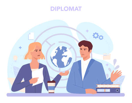 Diplomat profession. Idea of international relations and governmentのイラスト素材
