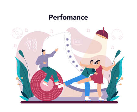 Choreographer concept. Dance teacher in studio. Training coursesのイラスト素材