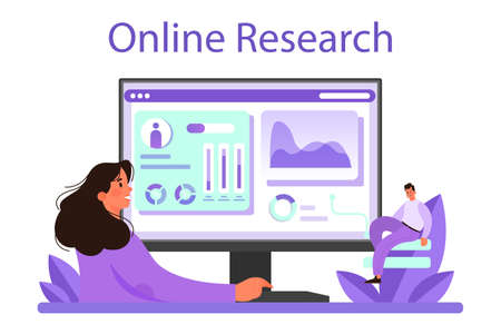 Competitor analysis online service or platform. Market researchのイラスト素材