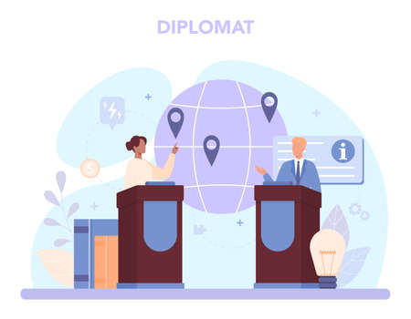 Diplomat profession. Idea of international relations and governmentのイラスト素材