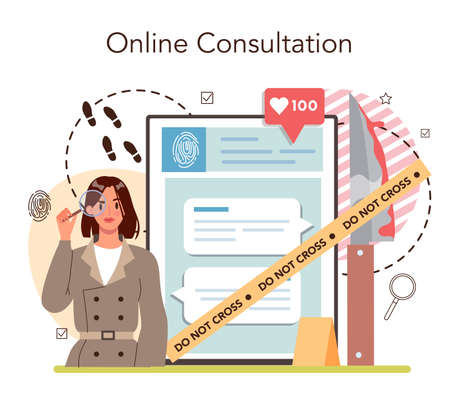 Professional detective online service or platform. Agency workerのイラスト素材