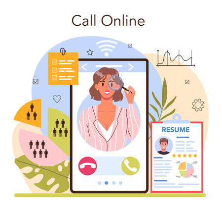 Headhunting online service or platform. Idea of business recruitmentのイラスト素材