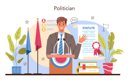 Politician concept. Idea of election and democratic governance. Political partyのイラスト素材