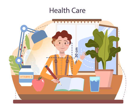 Healthy lifestyle class. Idea of life safety and health care educationのイラスト素材