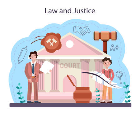 Law class concept. Punishment and judgement education. Jurisprudenceのイラスト素材