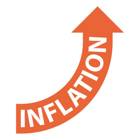 Inflation concept. Word on a rising arrow. Money value recessionのイラスト素材