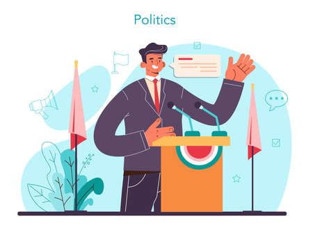 Political scientist concept. Studying of political ideas, institutionsのイラスト素材