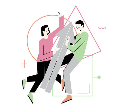 Business synergy concept. Collaboration and teamwork. Office charactersのイラスト素材