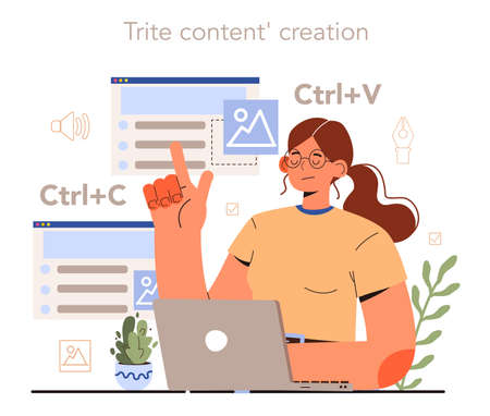 Trite content creation. Content manager guidance. Content creation mistakeのイラスト素材