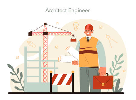 Architect concept. Idea of architectural project and constructionのイラスト素材