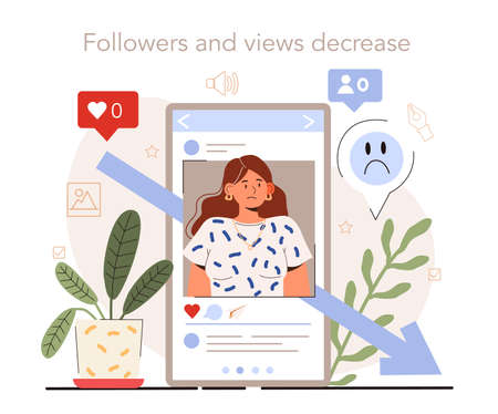 Blog promotion mistake. Followers and views decrease.のイラスト素材