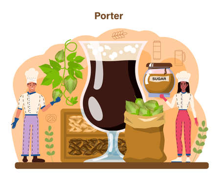 Beer concept. Glass bottle and vintage mug with dark or light, filteredのイラスト素材