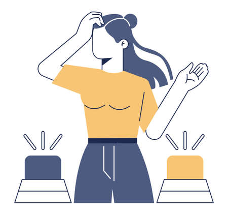 Choice concept. Difficult decision-making, success or failure.のイラスト素材