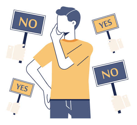 Choice concept. Difficult decision-making, success or failure.のイラスト素材