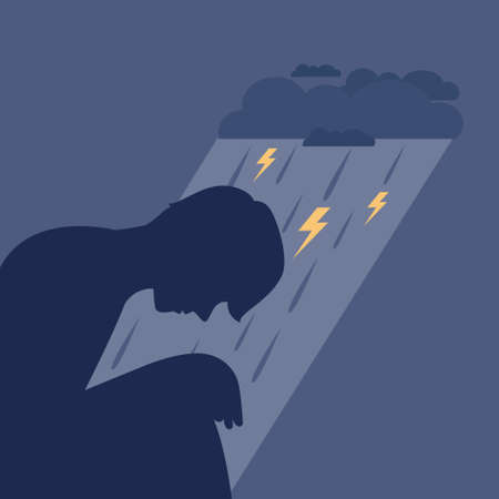 Depression concept. Mental disorder, feeling of despair and helplessness
