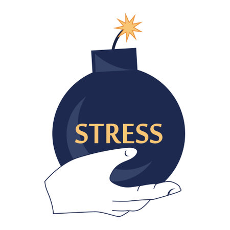 Stress concept. Depression and fear, emotional frustration. Mental disorderのイラスト素材