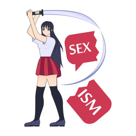 Gender inequality concept. Bias and sexism in workplace or socialのイラスト素材