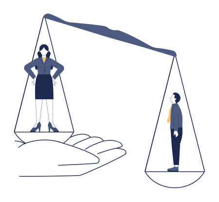Gender inequality concept. Bias and sexism in workplace or socialのイラスト素材