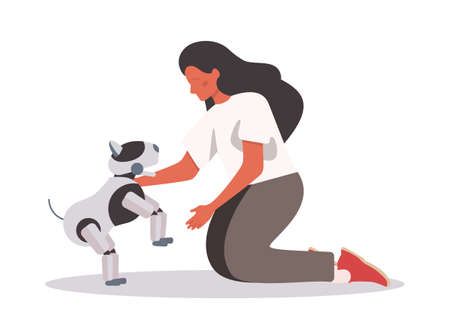 Robot concept. Artificial intelligence as a part of human routine.のイラスト素材