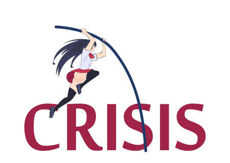 Crisis concept. Bankruptcy with falling down profit graph and moneyのイラスト素材