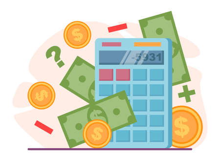 Budget contraction concept. Bankruptcy or financiall crisis with fallingのイラスト素材