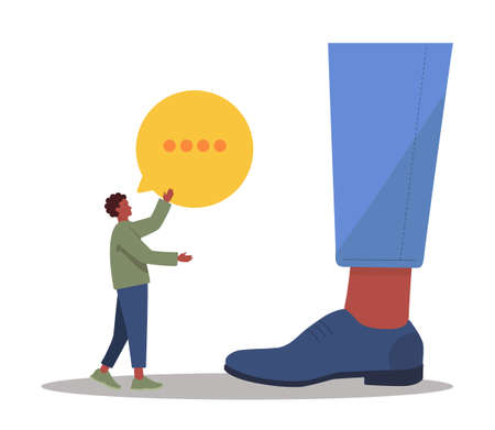 Negotiation concept. Opposite opinions, directions, interests and pointsのイラスト素材