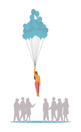 Uniqueness and individuality concept. Character standing outのイラスト素材