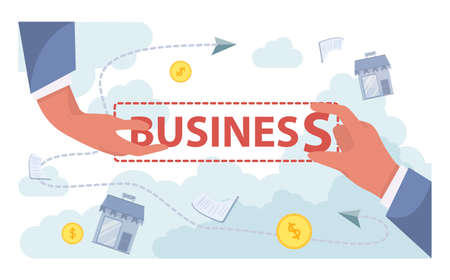 Small business development concept. Business people and investors