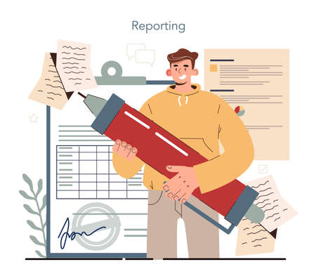 Hyperfocus idea, how to become more efficient in reporting. Intense formのイラスト素材