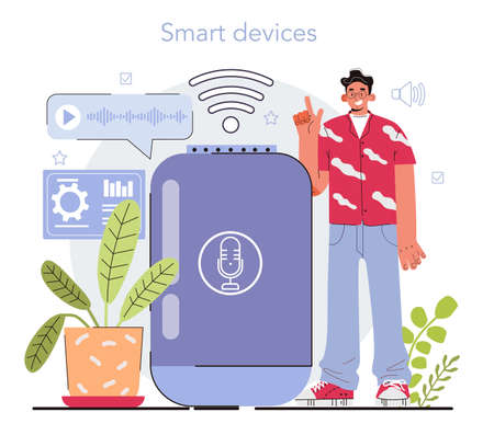 Internet of things development. Idea of smart wireless electronics.のイラスト素材