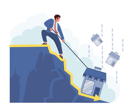 Small business development concept. Business people and investorsのイラスト素材