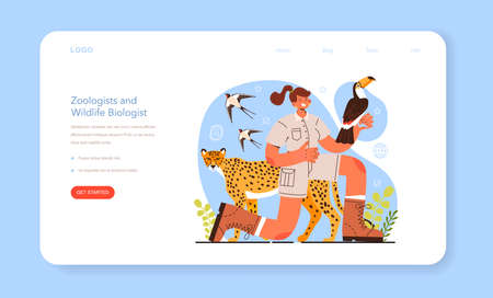 Diverse women in science web banner or landing page. Female characterのイラスト素材