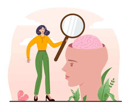 Rationalism set. Logical and structural thinking. Mind behaviorのイラスト素材