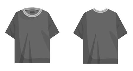 Black t-shirt. Apparel for sport activity. Unisex clothes frontのイラスト素材