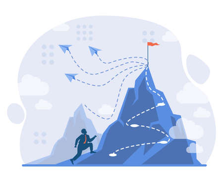 Multitasking concept. Effective and successful office workerのイラスト素材