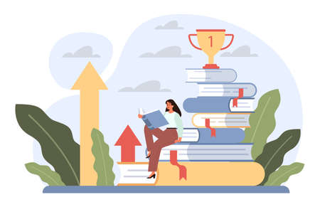 Be better concept. Self-improvment idea. Personal and businessのイラスト素材