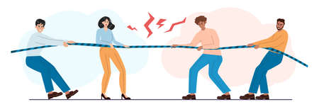 Conflict concept. Business controversy or disagreement. Communicativeのイラスト素材