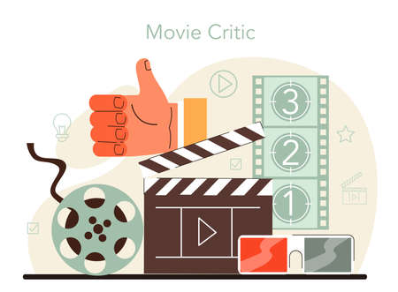 Professional critic concept. Journalist making review and rankingのイラスト素材