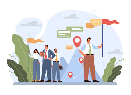 One against all concept. One character standing out of the crowdのイラスト素材