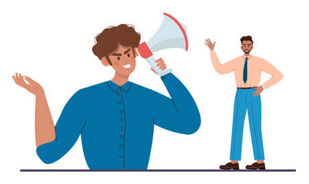 Conflict concept. Business controversy or disagreement. Communicativeのイラスト素材