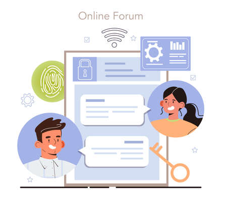 Face recognition system development online service or platformのイラスト素材