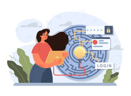 Labyrinth concept. Hard choice or confusion idea. Difficult decision-makingのイラスト素材