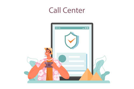 Traveling abroad online service or platform. Visa applicationのイラスト素材