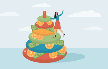 Financial trap concept. Investment risk or low level of financialのイラスト素材