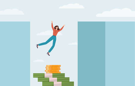 Financial trap concept. Investment risk or low level of financialのイラスト素材